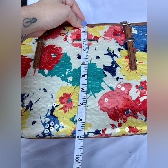 Nine West It Girl Sequin Floral Tote Purse - Picture 12 of 14